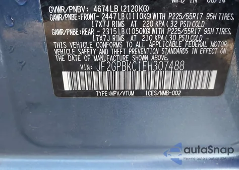 2014 Subaru Xv Crosstrek 2.0I Hybrid Touring from USA, damaged, VIN JF2GPBKC1EH307488